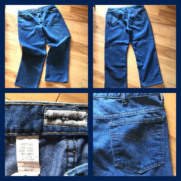 David Taylor Men's Jeans: Vintage Loose Fit Blue Jeans, Size 42x30 - Picture 10 of 10